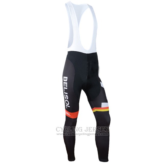 2014 Cycling Jersey Lotto Belisol Orange Long Sleeve and Bib Tight